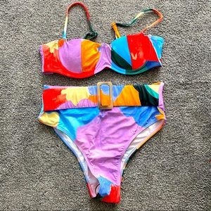 SHEIN Multicolored High Waist Bikini